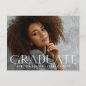 Modernes, fett weißes, transparentes Foto Postkarte (Vorderseite)