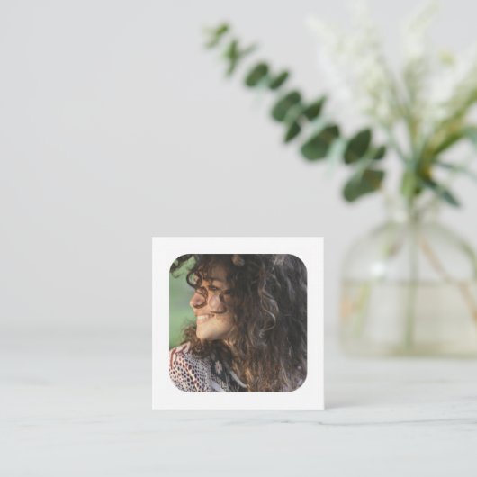 Modernes Fettfoto Personalisiert Quadratische Visitenkarte (Stehend Vorderseite)