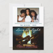 Modernes Feuerstück Holz Gemütliches Weihnachtsfes Karte (Vorderseite)