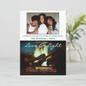 Modernes Feuerstück Holz Gemütliches Weihnachtsfes Karte (Stehend Vorderseite)