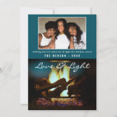 Modernes Feuerstück Holz Gemütliches Weihnachtsfes Karte (Vorderseite)