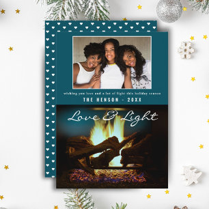 Modernes Feuerstück Holz Gemütliches Weihnachtsfes Karte