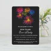 Modernes Feuerwerk Silvester Party Einladung (Stehend Vorderseite)