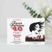 Modernes FIERCE FABULOUS & 40 stilvolle Geburtstag Einladung (Stehend Vorderseite)