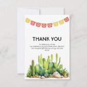 Modernes Fiesta Theme Cactus Brautparty Dankeskarte (Vorderseite)