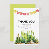 Modernes Fiesta Theme Cactus Brautparty Dankeskarte (Vorne/Hinten)