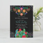 Modernes Fiesta und Kakteen Brautparty Einladung (Stehend Vorderseite)