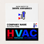 Modernes Firmenlogo, Berufliche HVAC Visitenkarten (Außenseite Aufgefaltet)