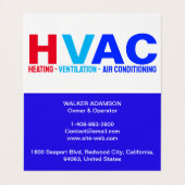 Modernes Firmenlogo, Berufliche HVAC Visitenkarten (Innenseite Aufgefaltet)