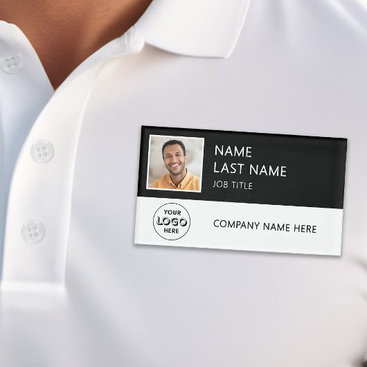 Modernes Firmenlogo Black Employee Foto Namenschild