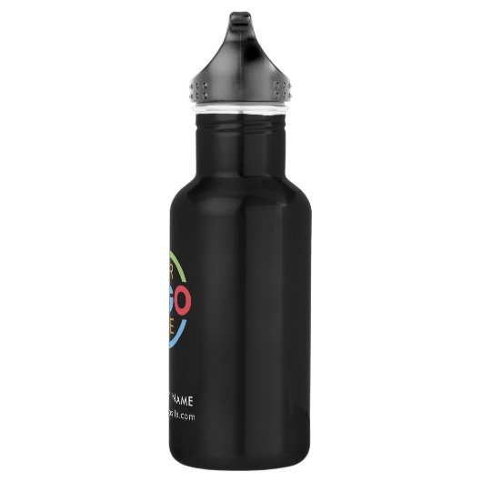 Modernes Firmenlogo für Schwarze Unternehmen Edelstahlflasche (Rechts)