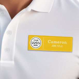 Modernes Firmenlogo Gelbes Mitarbeiterausweis Namenschild