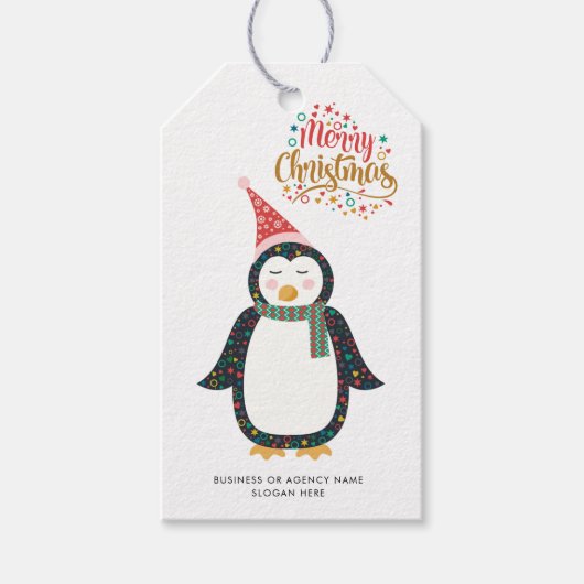 Modernes Firmenlogo Mitarbeiter Weihnachten Geschenkanhänger (Vorderseite)