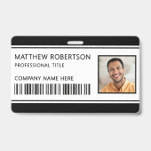 Modernes Firmenlogo Mitarbeiterfoto schwarze ID Ausweis (Vorderseite)