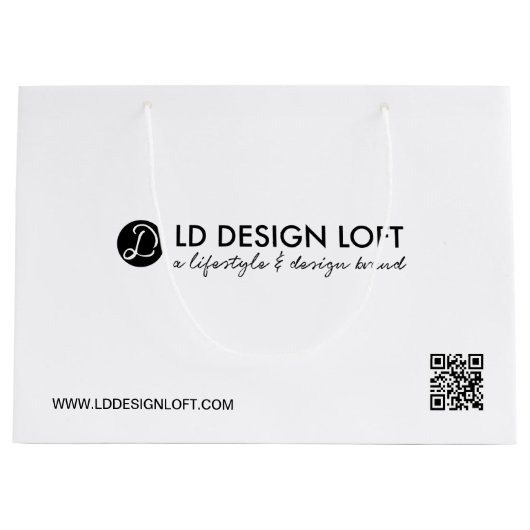 Modernes Firmenlogo QR-Code Große Geschenktüte (Vorderseite)