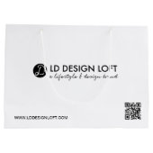 Modernes Firmenlogo QR-Code Große Geschenktüte (Rückseite)