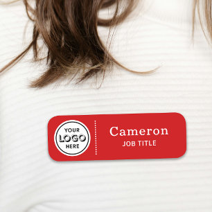 Modernes Firmenlogo rotes Mitarbeiterschild Namensschild
