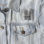 Modernes Firmenlogo Silber Namensschild Button (Beispiel)