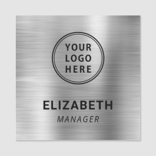 Modernes Firmenlogo Silber Professional Namensschild
