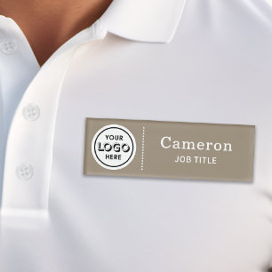 Modernes Firmenlogo-Tan-Mitarbeiter Namenschild
