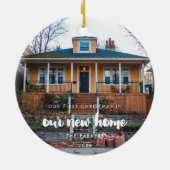 Modernes First Christmas in unserem neuen Zuhause- Keramik Ornament (Hinten)