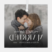 Modernes First Christmas Verheiratetes neu verheir Ornament Aus Glas (Rückseite)