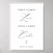 Modernes First Come Liebe dann Cake Wedding Cake S Poster (Vorne)