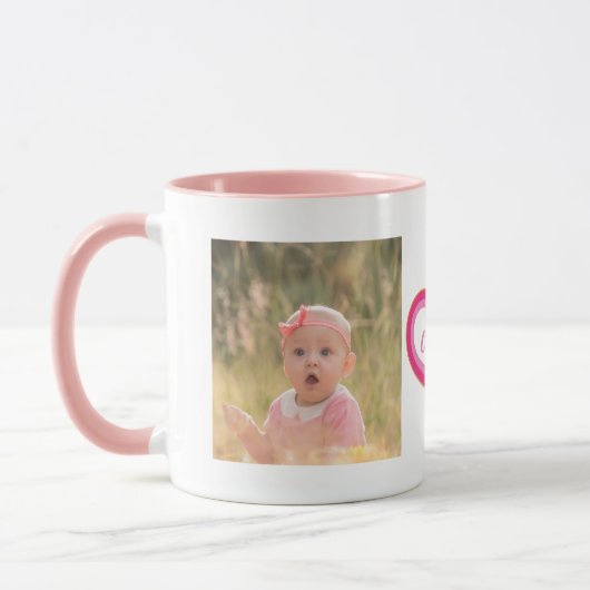 Modernes First Mother's Day Niedlich MOMMY Script Tasse (Links)