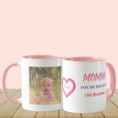 Modernes First Mother's Day Niedlich MOMMY Script Tasse