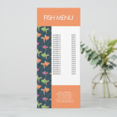 Modernes Fisch Meeresfrüchte Restaurant Mustermenü Menükarte (Stehend Vorderseite)