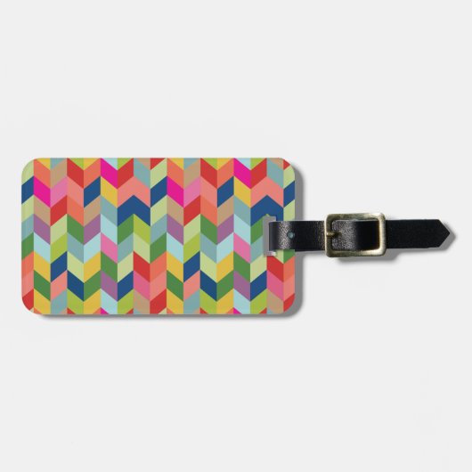 Modernes Fischgrätenmuster-Muster Gepäckanhänger (Vorderseite horizontal)