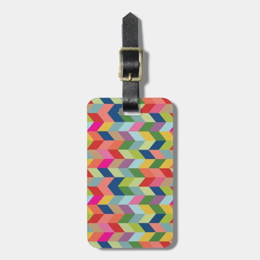 Modernes Fischgrätenmuster-Muster Gepäckanhänger (Vorderseite vertikal)