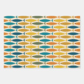 Modernes Fischmuster des Mitteljahrhunderts Geschenkpapier Set (Vorderseite 3)