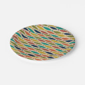 Modernes Fischmuster des Mitteljahrhunderts Pappteller (Schrägansicht)