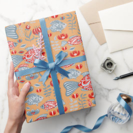 Modernes Fischmuster Geschenkpapier