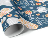 Modernes Fischmuster Geschenkpapier (Rolleneckpunkt)