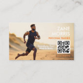 Modernes Fitness Trainer Foto QR Code Visitenkarte (Vorderseite)