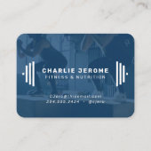 Modernes Fitness Trainer Marineblau Foto Visitenkarte (Vorderseite)