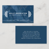 Modernes Fitness Trainer Marineblau Foto Visitenkarte (Vorne/Hinten)