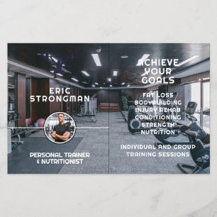 Modernes Fitnessstudio / Flyer für Personal Traine