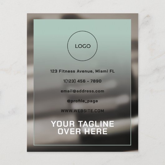 Modernes Fitnessstudio im feinen Stil inspiriert Flyer (Hinten)