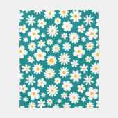 Modernes Flachbild-Graphic Daisy Aquamarin Blue Fleecedecke (Vorderseite)