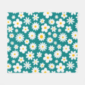 Modernes Flachbild-Graphic Daisy Aquamarin Blue Fleecedecke (Vorderseite (Horizontal))