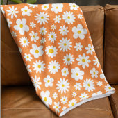 Modernes Flachbild-Graphic Daisy Orange Fleecedecke