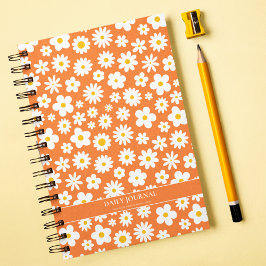 Modernes Flachbild-Graphic Daisy Orange Notizblock
