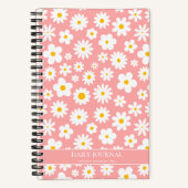Modernes Flachbild-Graphic Daisy Pink Notizblock (Vorderseite)