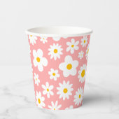 Modernes Flachbild-Graphic Daisy Pink Pappbecher (Vorderseite)