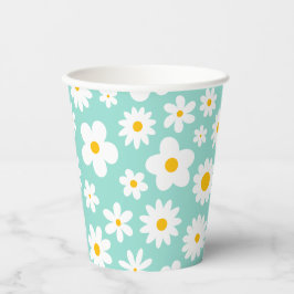 Modernes Flachbild-Graphic Daisy Robin's Egg Blue Pappbecher
