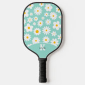 Modernes Flachbild-Graphic Daisy Robin's Egg Blue Pickleball Schläger (Vorderseite)
