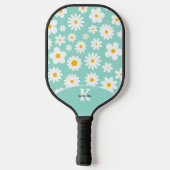 Modernes Flachbild-Graphic Daisy Robin's Egg Blue Pickleball Schläger (Rückseite)